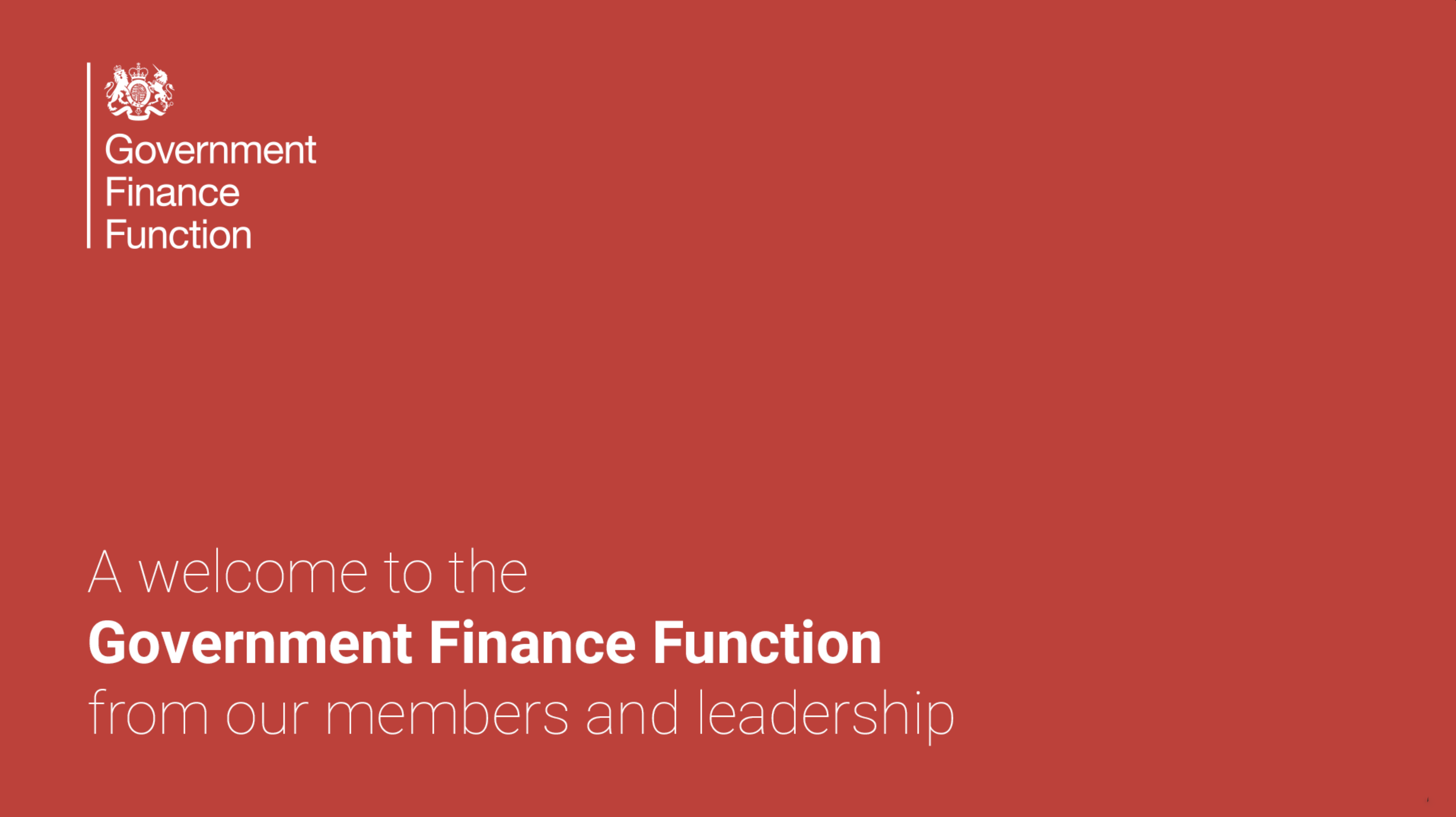 A welcome to the government finance function from from our members and leadership